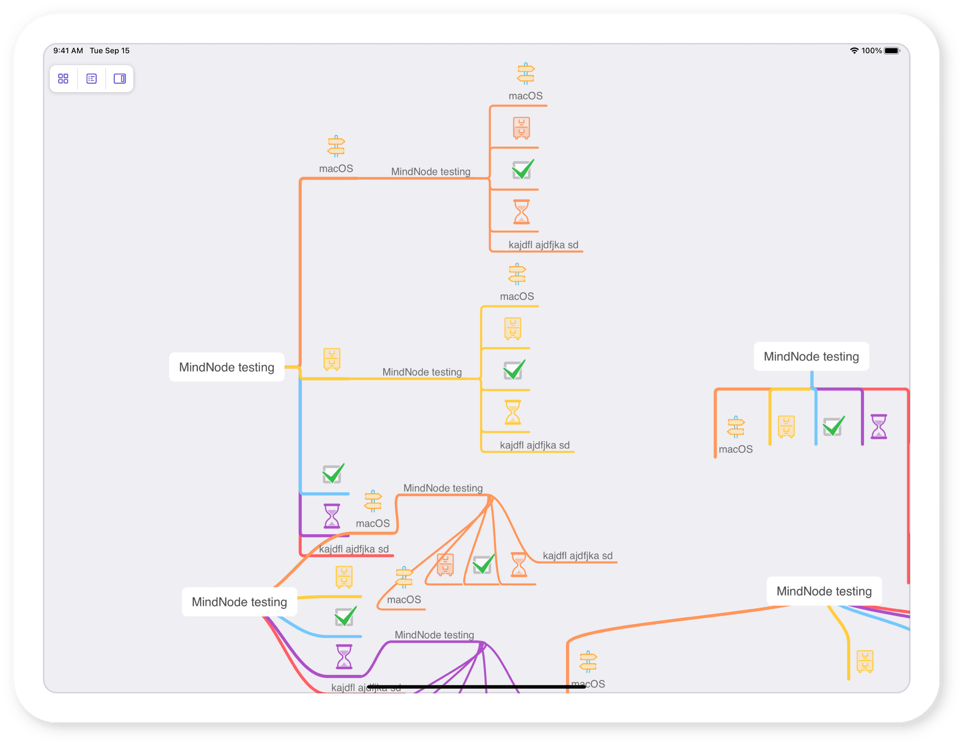 Vanessa's testing document on an iPad