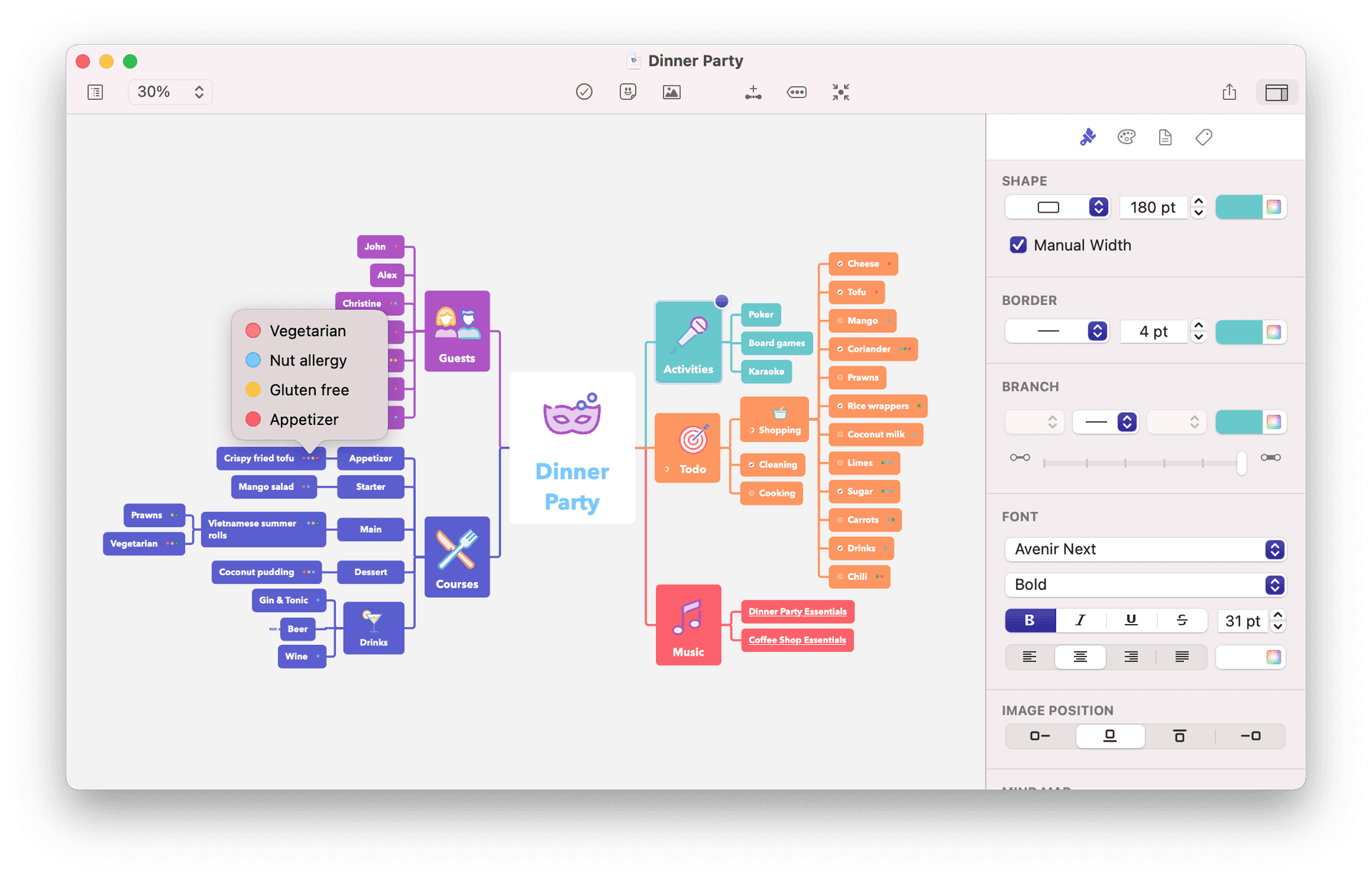 MindNode running on macOS Big Sur
