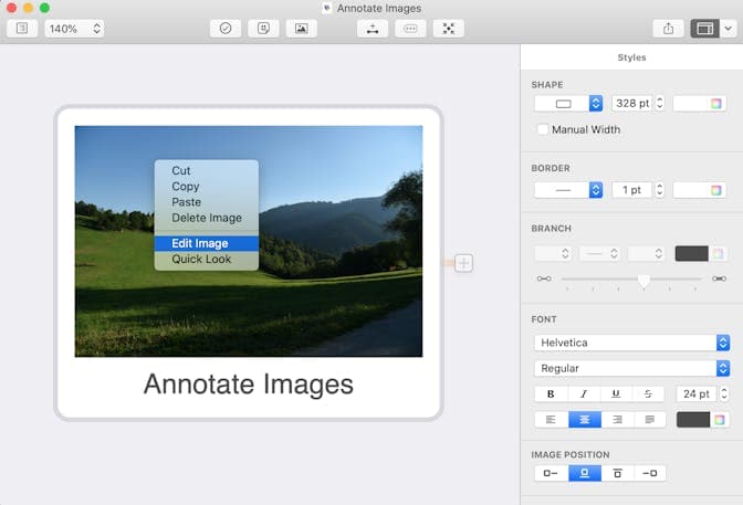 Annotate images in MindNode