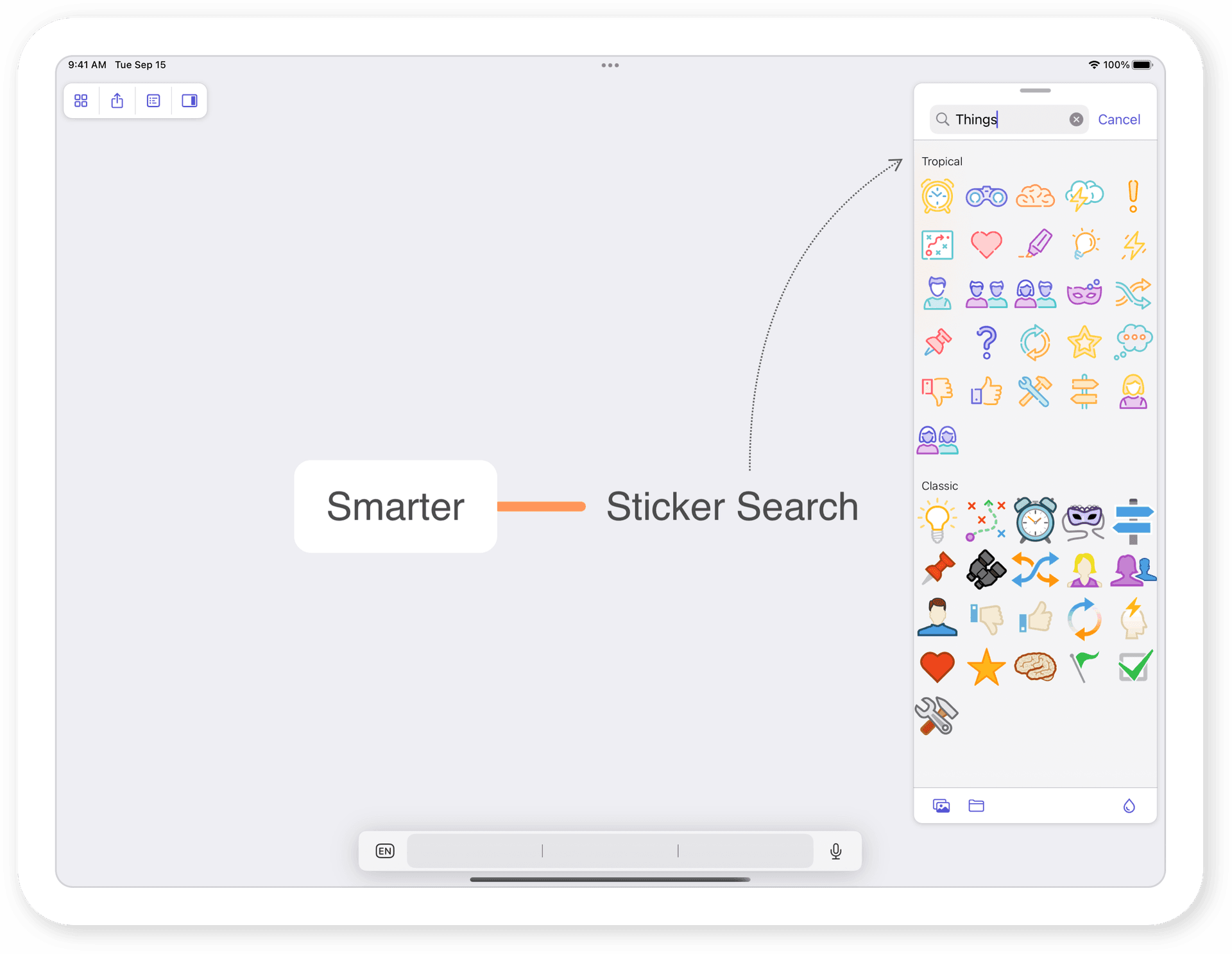 Smarter Sticker Search in MindNode 2021.3